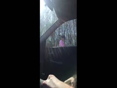 Horny uber driver jack off with her sexy passenger